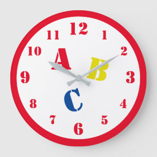 Horloge murale en acrylique pour la nurserie ABC