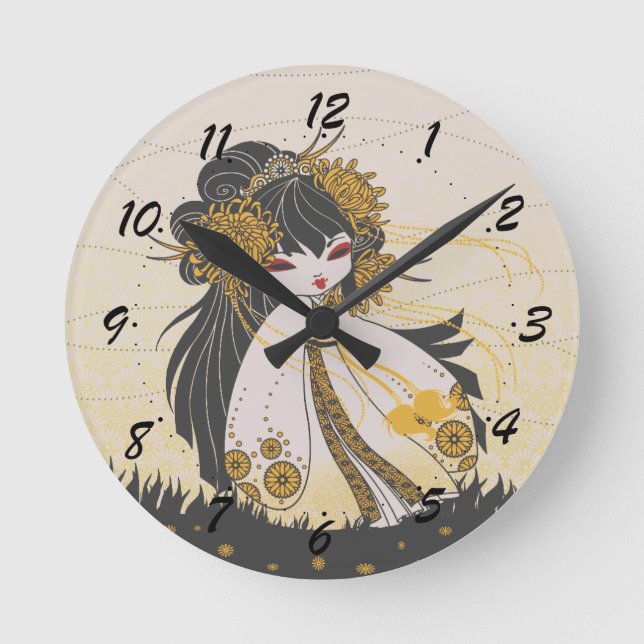 Horloge murale en acrylique, Ronde (Medium) (Recto)