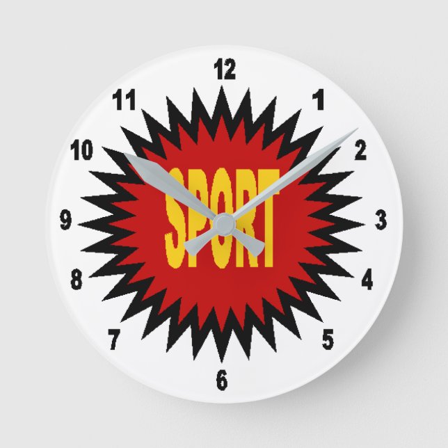 Horloge murale en acrylique, Ronde Medium DE SPORT (Recto)