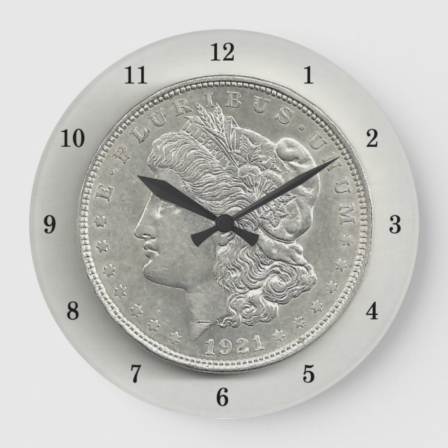 Horloge murale en argent Morgan 1921 (Recto)