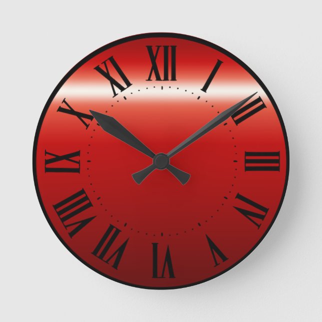 Horloge murale en argent rouge (Recto)