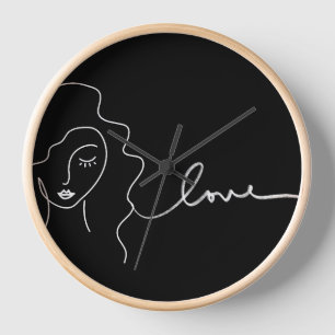 Horloge murale en art linéaire minimaliste