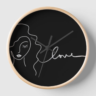 Horloge murale en art linéaire minimaliste