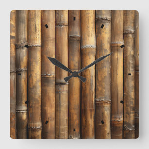Horloge murale en bambou