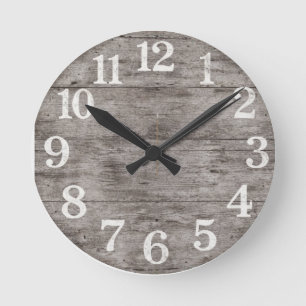Horloge murale en bois de ferme rustique Grands