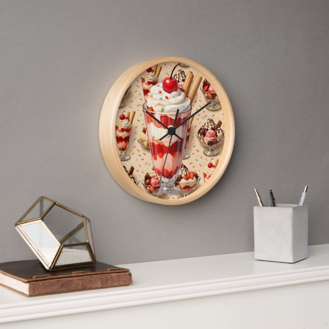 Horloge murale en bois de luxe représentant un sun (Bureau)