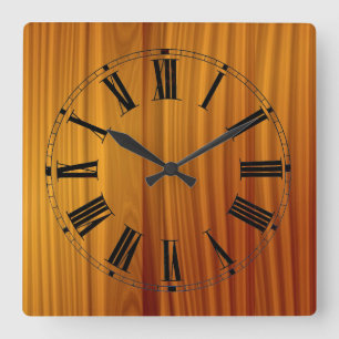 Horloge murale en bois de teck