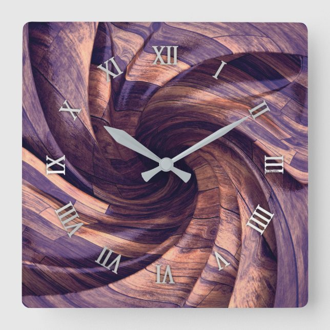 Horloge murale en bois mauve (Recto)