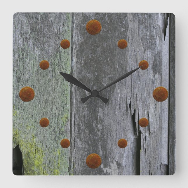 Horloge murale en bois vieille grange (Recto)