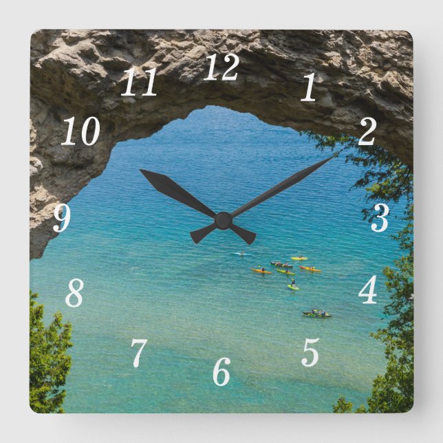Horloge murale en canoë Arch Rock (Recto)
