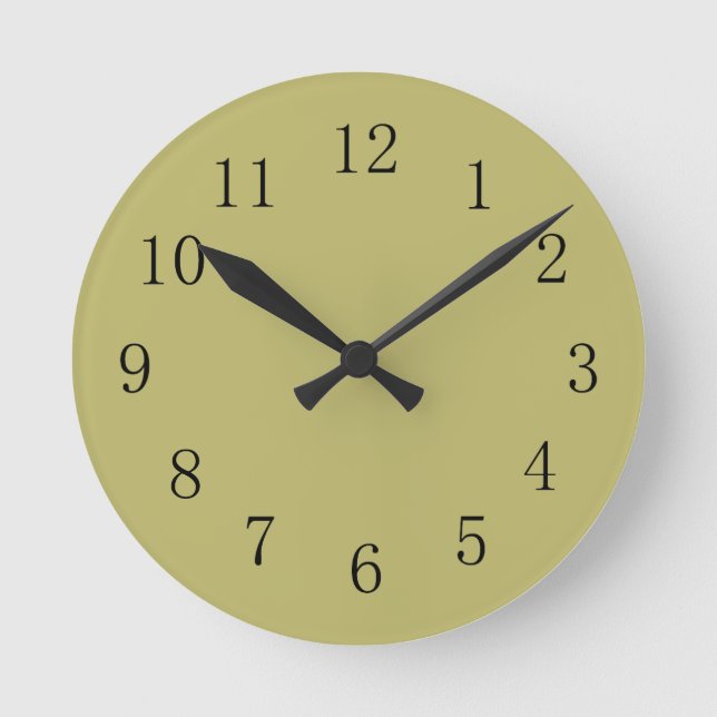 Horloge murale en couleur vert kaki foncé (Recto)