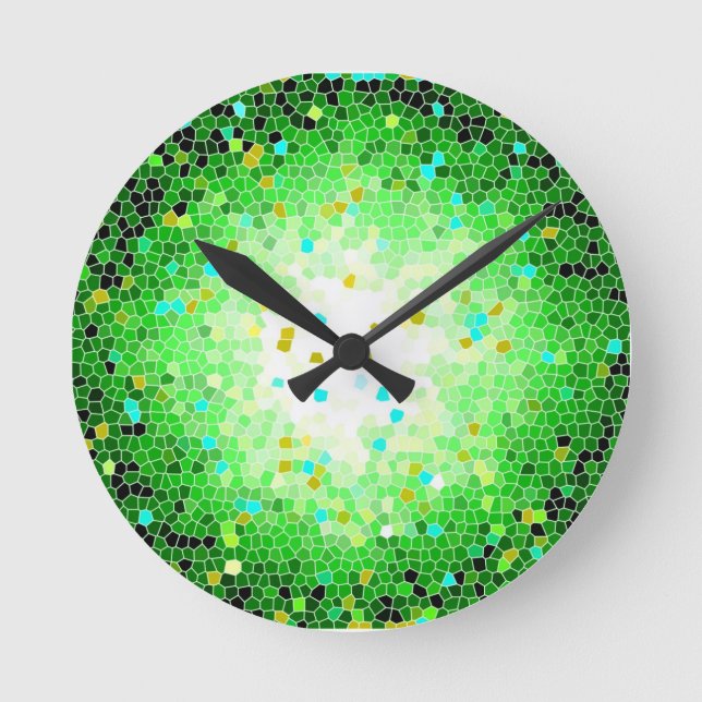 Horloge murale en cristal noir vert et or (Recto)