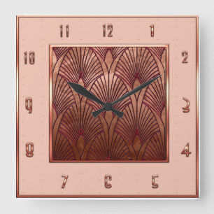 Horloge murale en cuivre et en rose boue