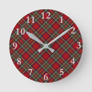 Horloge murale en diagonale de conception rouge