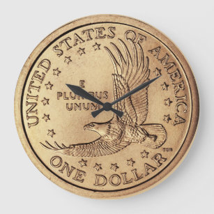 Horloge murale en dollar d'or du chasseur de tréso