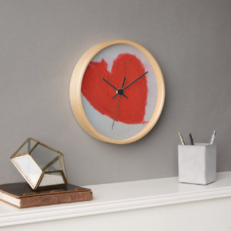 Horloge murale en forme de cœur