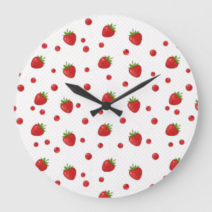 Horloge murale en forme de fraises d'été