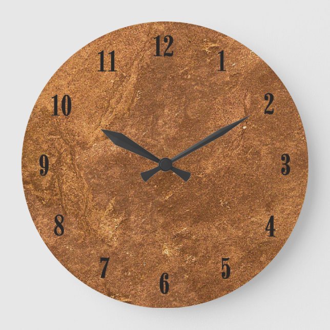 Horloge murale en grès avec chiffres noirs (Recto)
