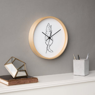 Horloge murale en ligne art Minimaliste dos de cha