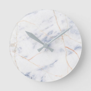 Horloge murale en marbre blanc gris et or