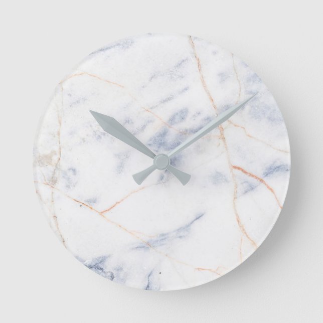 Horloge murale en marbre blanc gris et or (Recto)