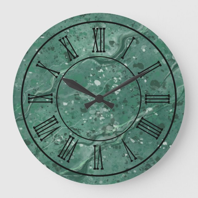Horloge murale en marbre vert de style classique (Recto)
