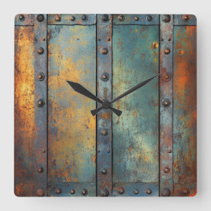 Horloge murale en métal industriel
