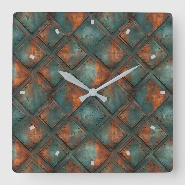 Horloge murale en métal rouillé (Recto)