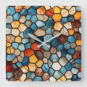 Horloge murale en mosaïque