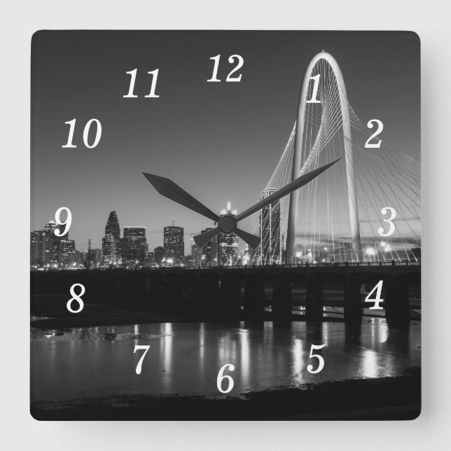 Horloge murale en nuances de gris de Dallas Skylin (Recto)
