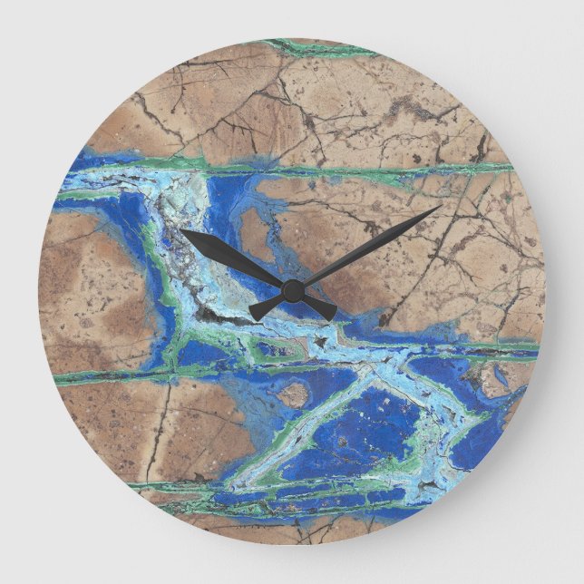 Horloge murale en pierre de Malachite Azurite (Recto)