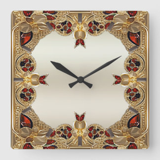 Horloge murale en pierre rouge