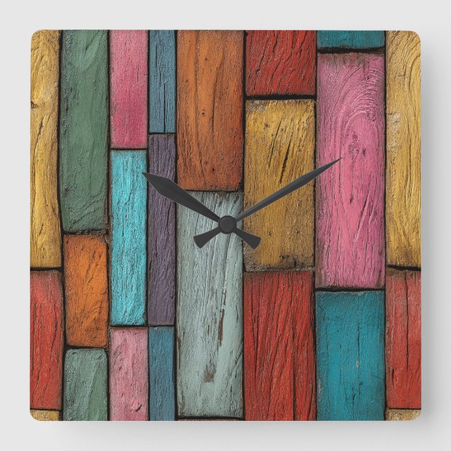 Horloge murale en planches de bois (Recto)