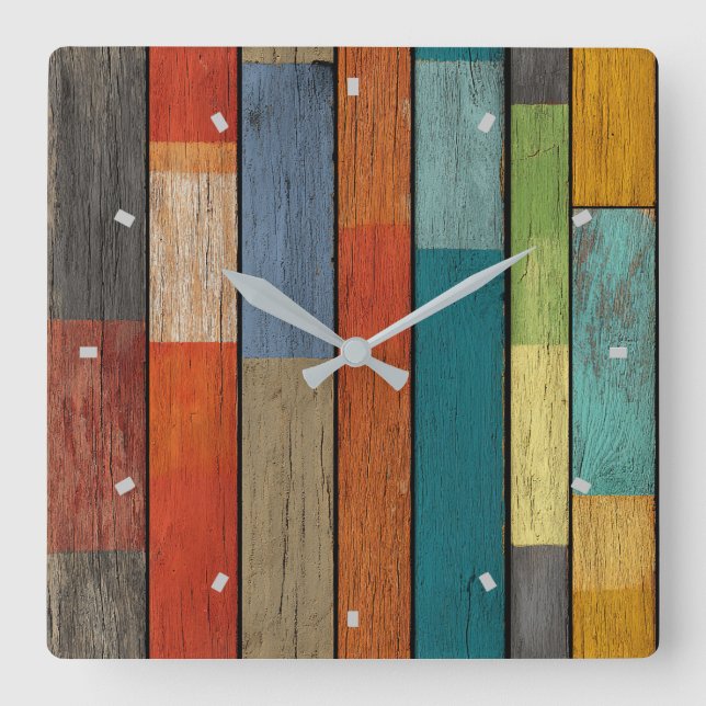 Horloge murale en planches de bois (Recto)