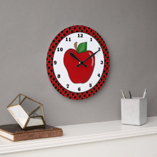 Horloge murale en pomme rouge du dessin
