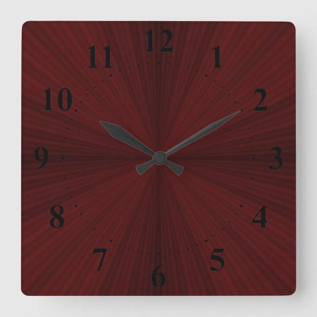 Horloge murale en quarts de rayons rouges (Recto)