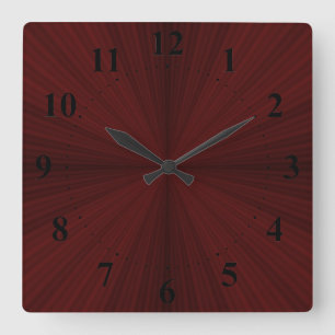 Horloge murale en quarts de rayons rouges