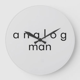 Horloge murale en quartz gris Analog Man Audio