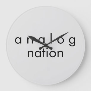 Horloge murale en quartz gris audio de Nation anal