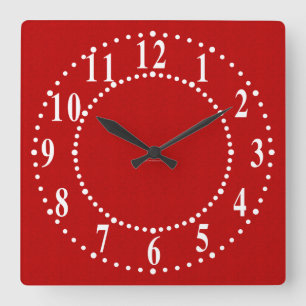 Horloge murale en satin rouge