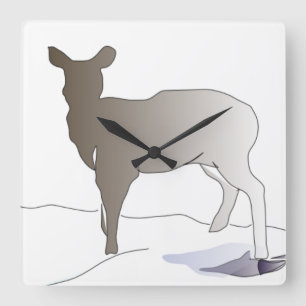 Horloge murale en silhouette de cerf