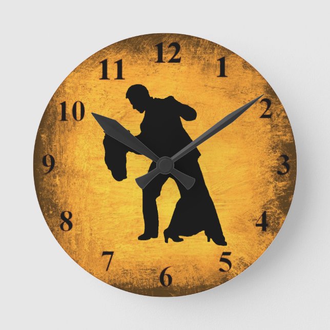 Horloge murale en silhouette en couple de danse vi (Recto)