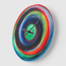 Horloge murale en spirale colorée