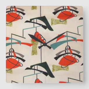 Horloge murale en tissu atomique moderne du milieu