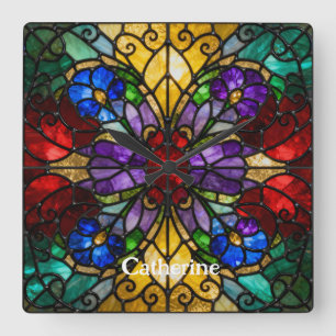 Horloge murale en verre teinté personnalisée