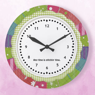 Horloge murale En vichy et Patchwork Quilter