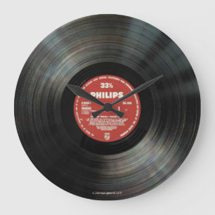 Horloge murale en vinyle vintage - Designer Den -