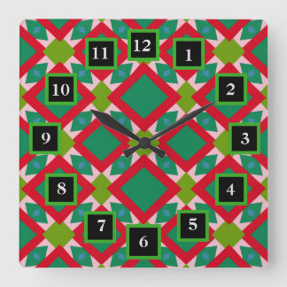 Horloge murale encadrée rouge de mélange de