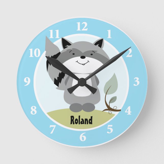 Horloge murale Enchanted Forest Raccoon (Recto)
