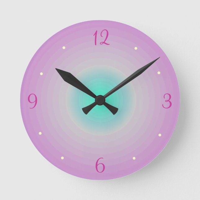 Horloge murale enfant rose aqua > (Recto)